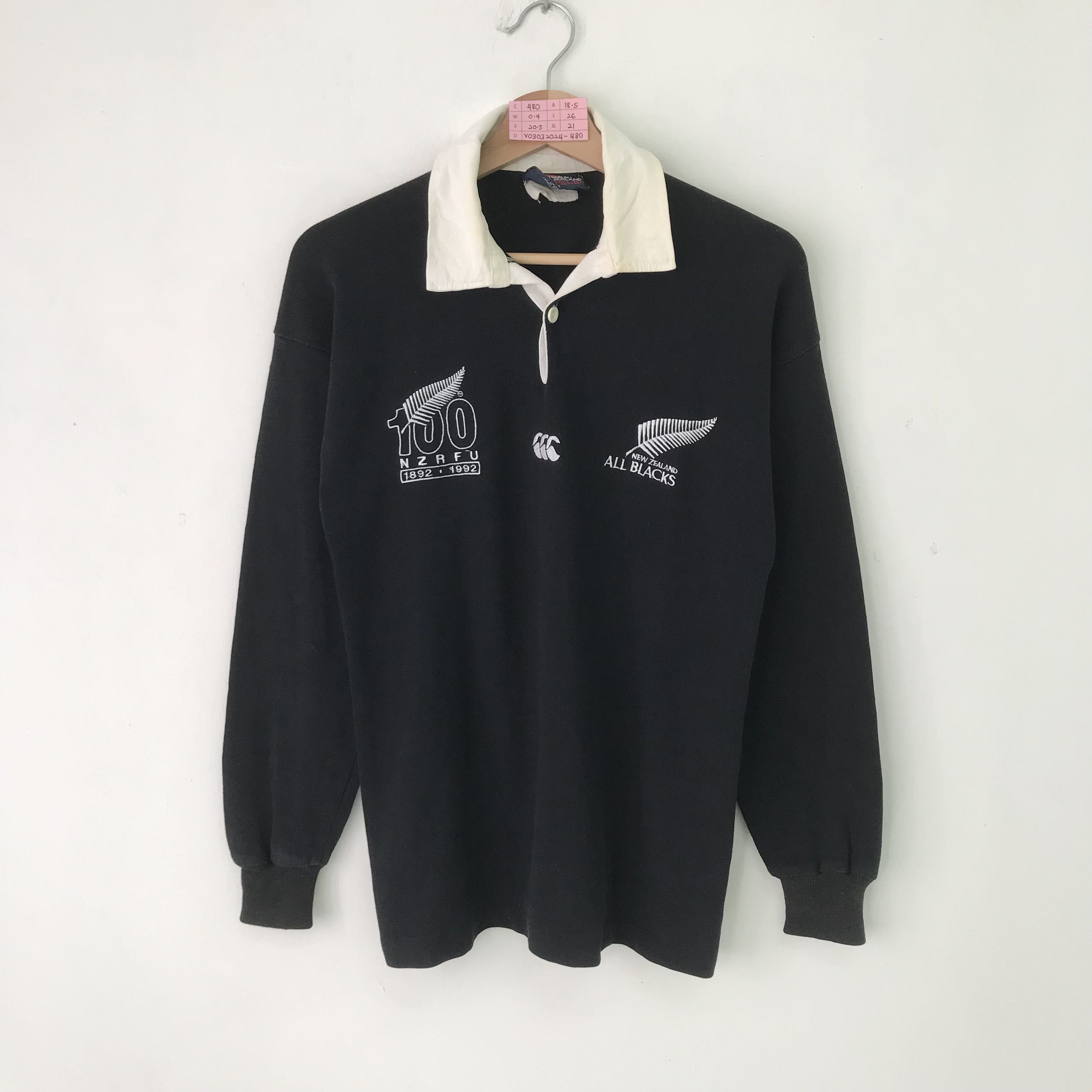 image of All Black x Canterbury Of New Zealand Vintage 90's Canterbury Of New Zealand 100 Nzrfu Annicersary 