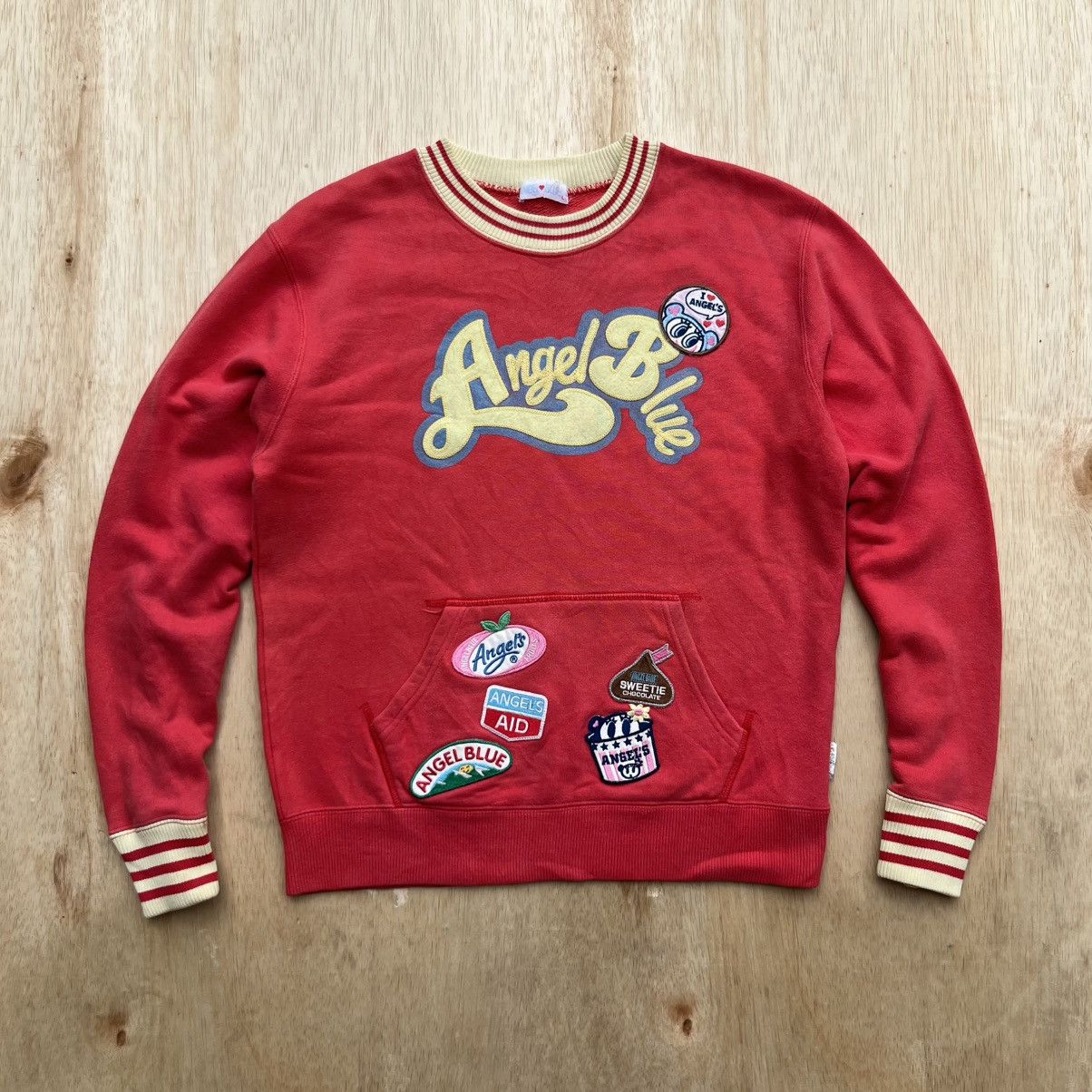 Angel Blue ANGEL BLUE PINK PATCH JAPANESE BRAND SWEATSHIRT Size L / US 10 / IT 46 - 1 Thumbnail