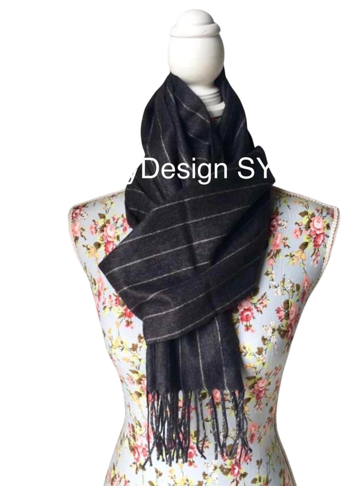 Ralph Lauren Purple Label BNWOT Ralph Lauren 100% Cashmere Pinstripe unisex scarf Size ONE SIZE - 1 Thumbnail
