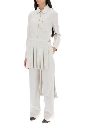 Fendi o1s1wg111224 Pleated Panels Jumpsuit in Light Grey Size 36" / US 14 / IT 50 - 4 Thumbnail