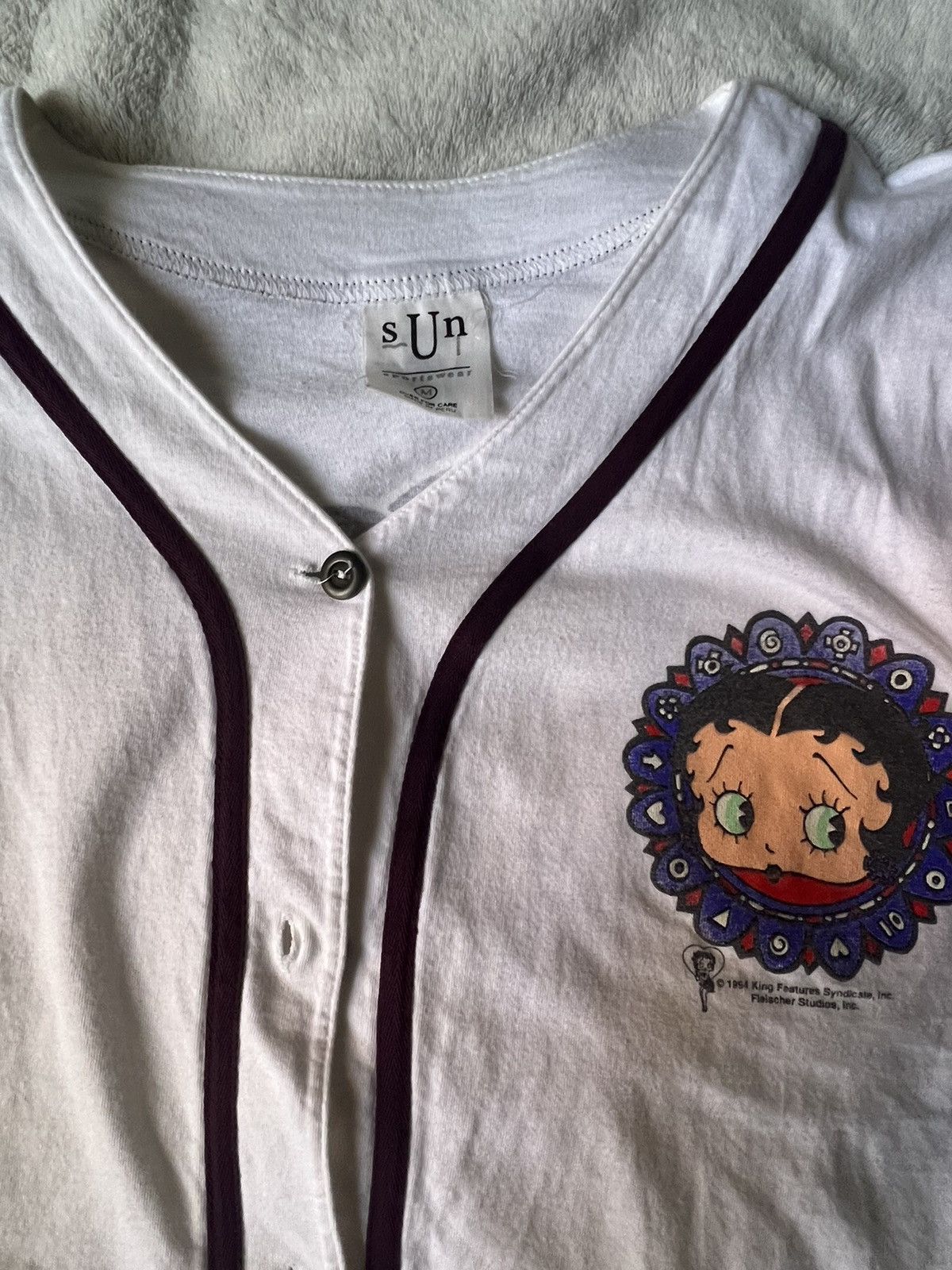 Vintage ‘94 BETTY BOOP 3/4 SLEEVE BASEBALL JERSEY Size US M / EU 48-50 / 2 - 4 Thumbnail
