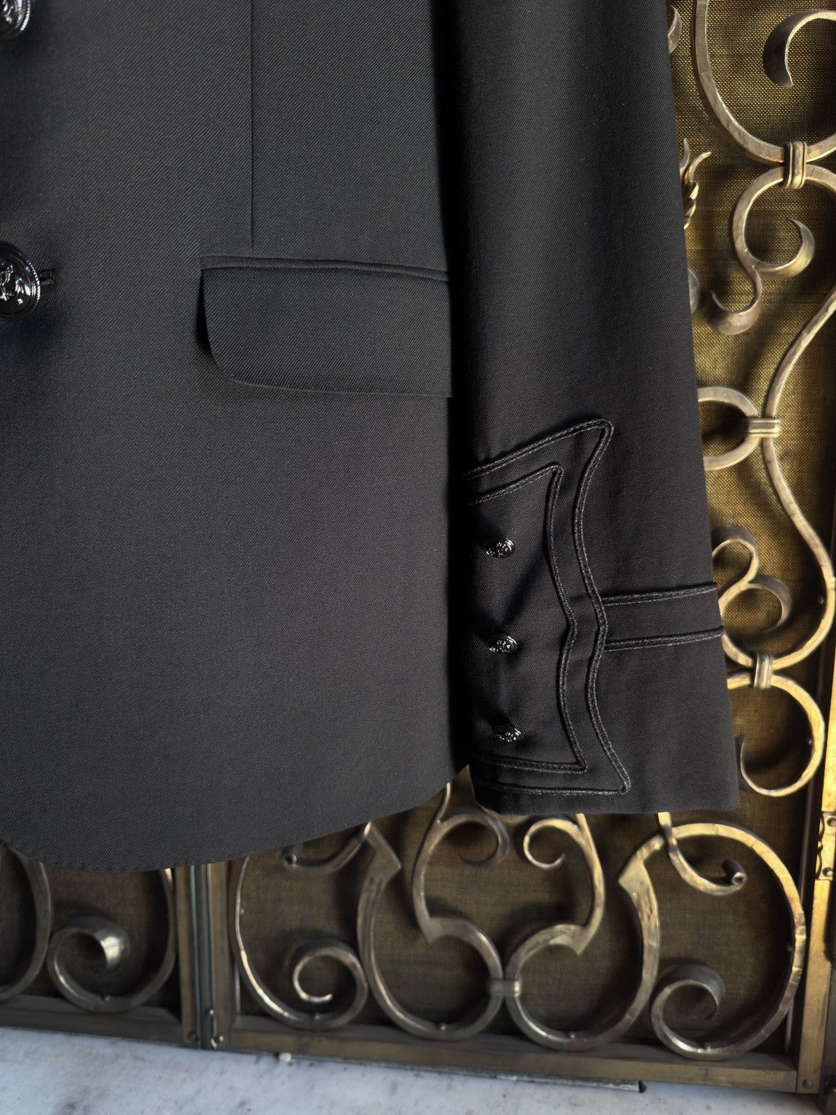 Saint Laurent Paris FW16 Baroque Blazer in Black Wool Size 48R - 2 Thumbnail