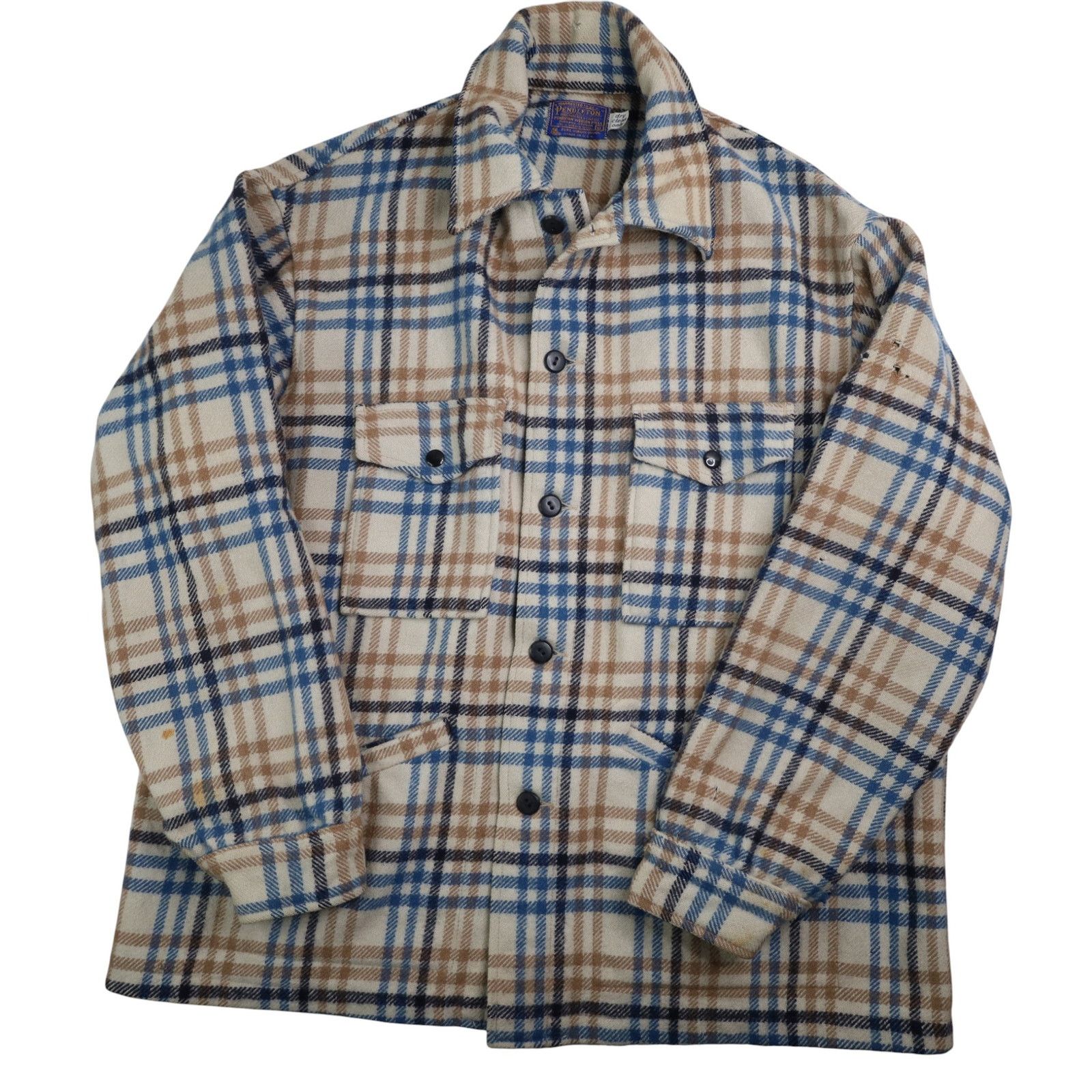 Pendleton × Vintage True Pendleton %100 Wool Plaid Coat Size US XL / EU 56 / 4 - 1 Thumbnail