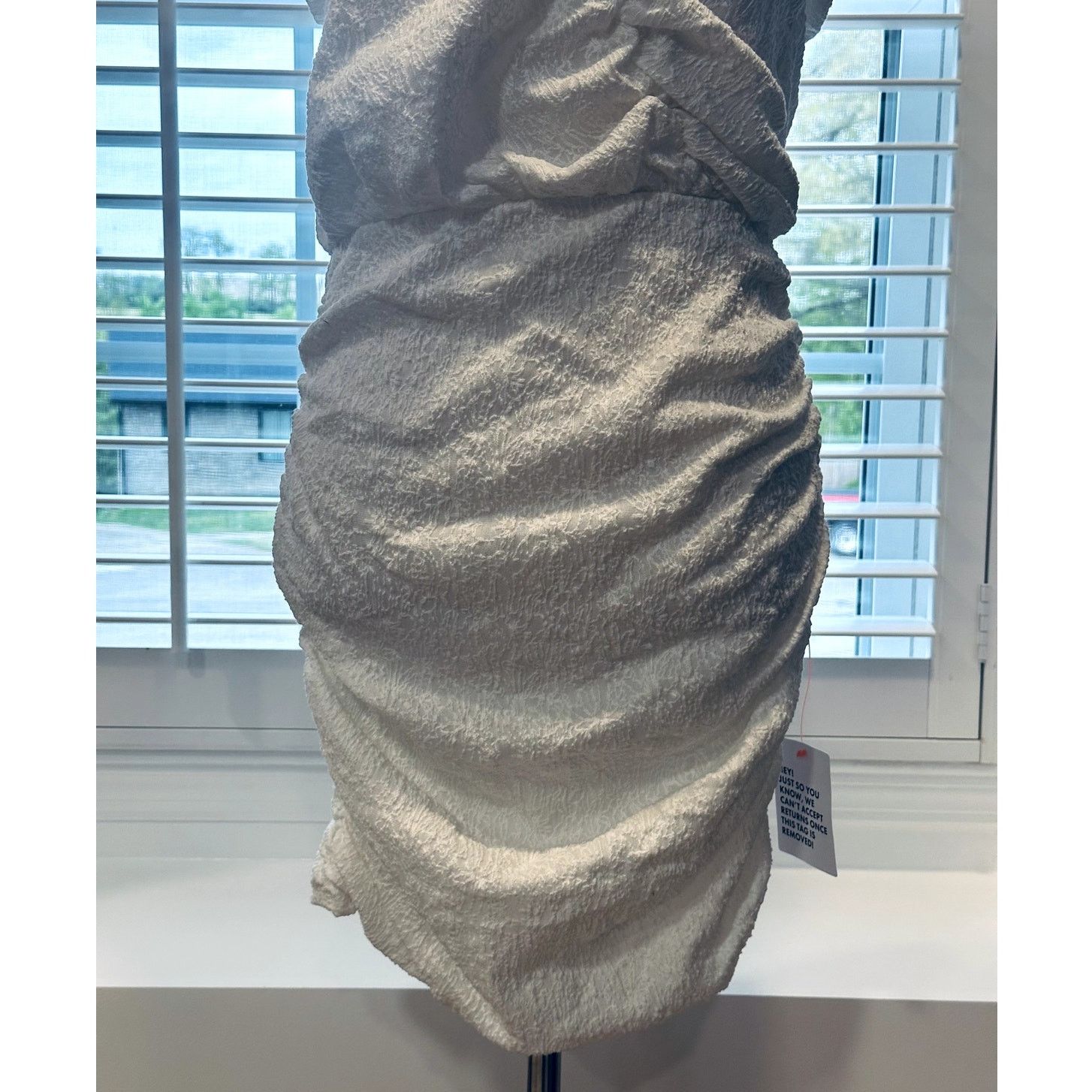 Asos ASOS Women's White Strappy Textured Mini Dress Ruched 6 NWT Size M / US 6-8 / IT 42-44 - 5 Thumbnail