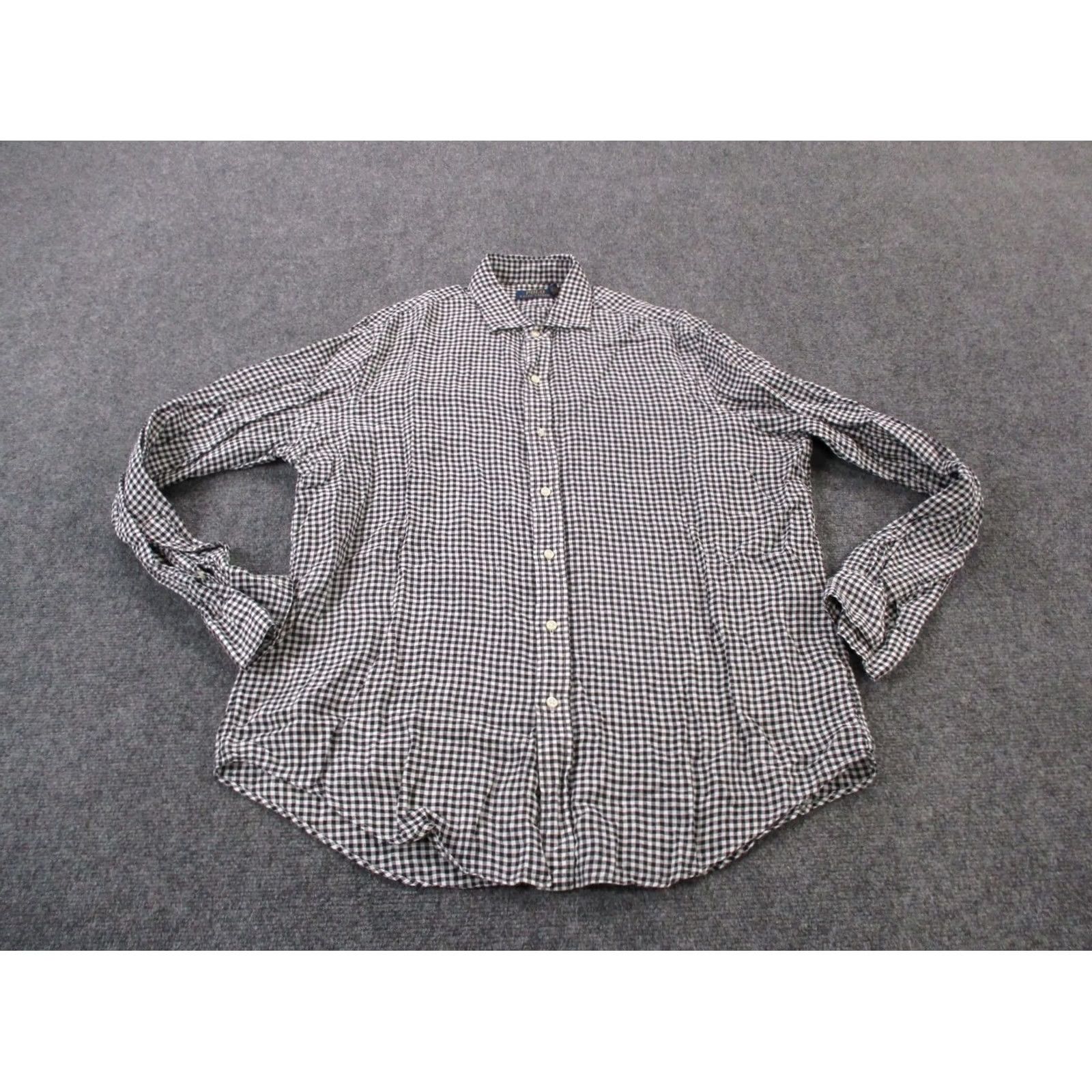 Polo Ralph Lauren Polo Ralph Lauren Shirt Men XL Black White Plaid Linen Pony Golf Preppy Beach Size US XL / EU 56 / 4 - 2 Thumbnail
