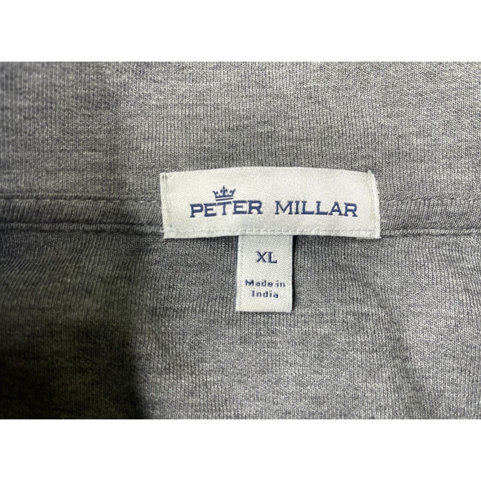 Peter Millar Peter Millar Sweater Pullover 1/4 Zip Mock Neck Long Sleeve Cotton Blend Embroidered Gray Men XL Golf Classic Men’s Size US XL / EU 56 / 4 - 4 Thumbnail