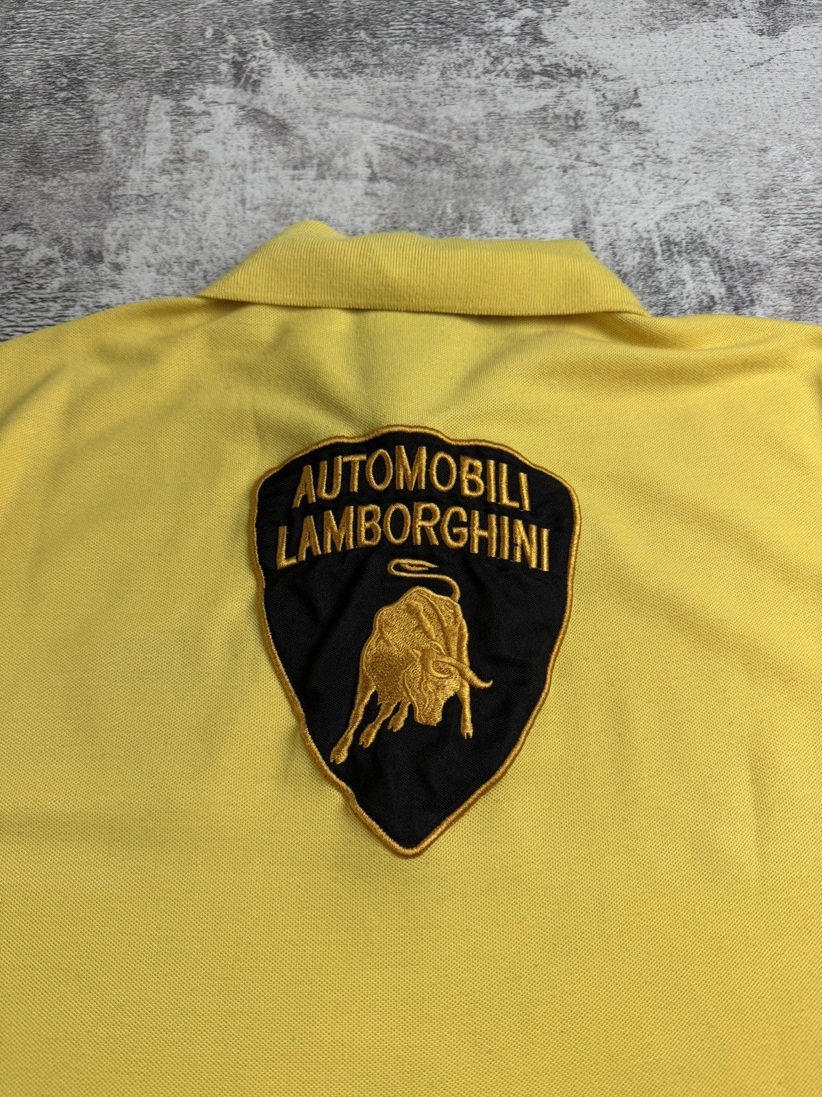 Lamborghini Lamborghini Automobili Yellow Vintage Racing Men’s XL Retro Polo T Shirt Tee Size US XL / EU 56 / 4 - 7 Thumbnail