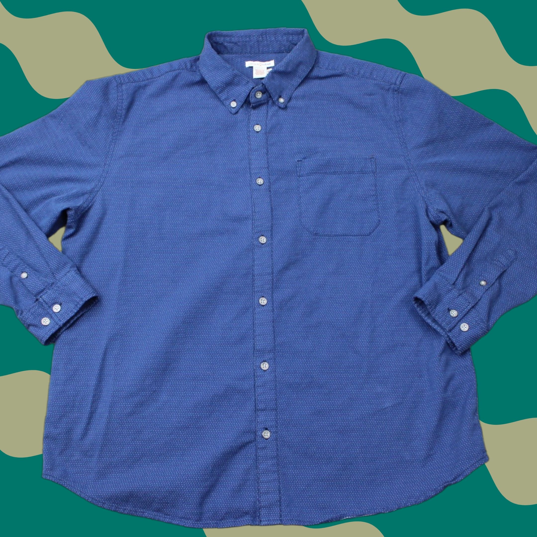 Carbon2Cobalt Carbon 2 Cobalt Shirt Mens Large Blue Geometric Pointillism Cotton Long Sleeve Size US L / EU 52-54 / 3 - 1 Thumbnail