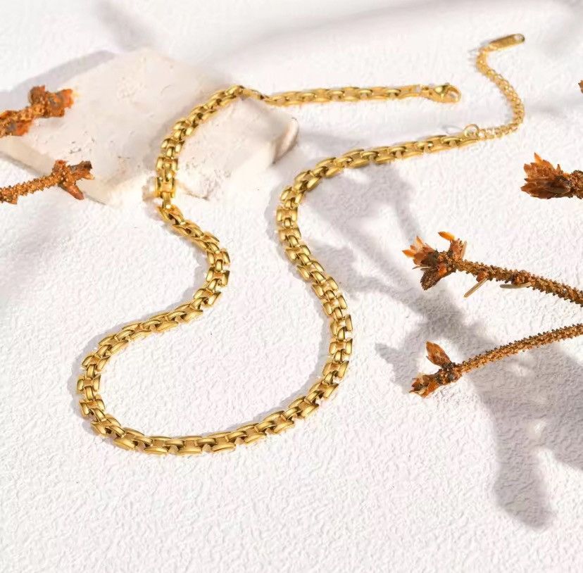 Other Gold Plated Stainless Steel Link Chain Necklace Size ONE SIZE - 1 Thumbnail