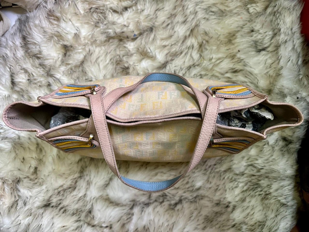 Fendi Authentic Fendi Zucchino Vitello Multicolour Tote Bag Size ONE SIZE - 6 Thumbnail