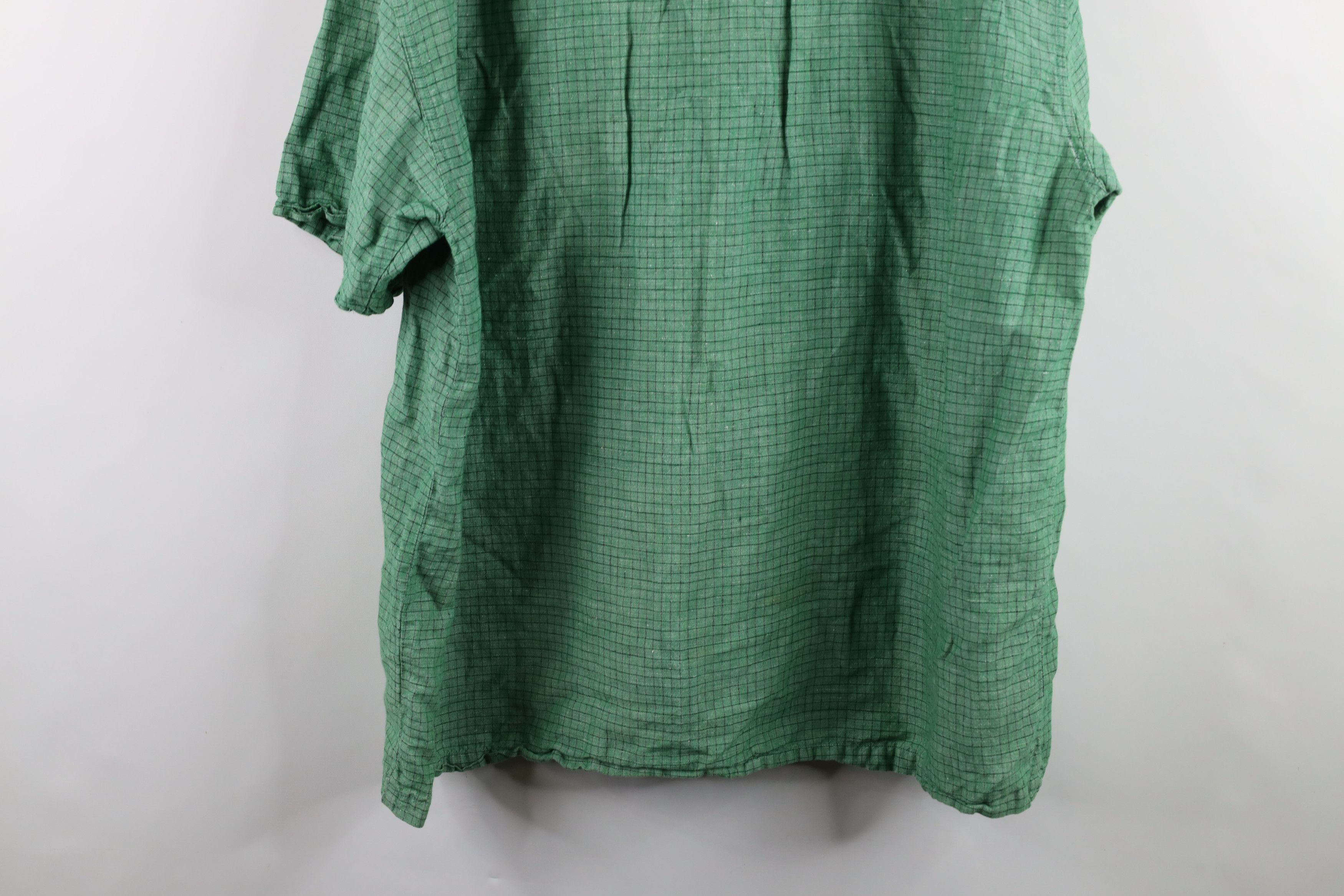 Guess × Vintage Vinage 90s Guess Linen Short Sleeve Button Shirt Green Plaid Size US XXL / EU 58 / 5 - 11 Thumbnail