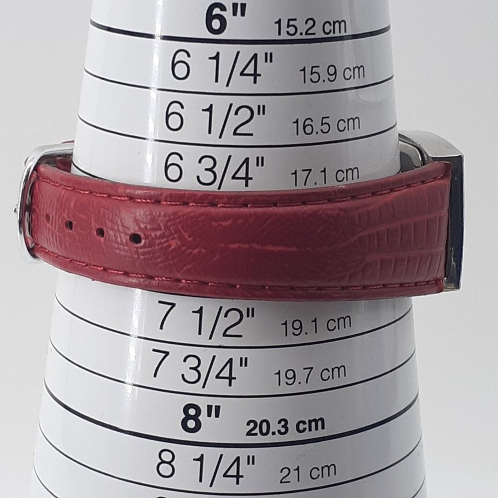 Vintage Women's Red Croc Embossed Strap faux leather Rhinestone Size ONE SIZE - 6 Thumbnail