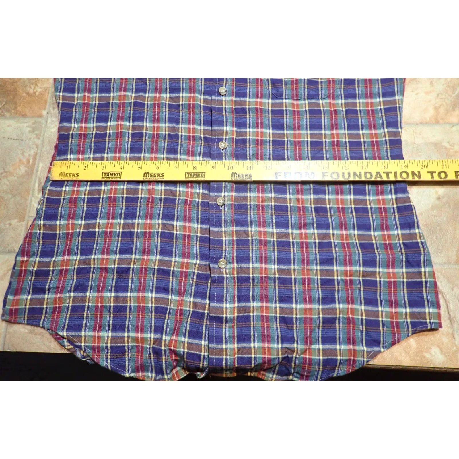 Arrow VINTAGE Arrow Mens Plaid Button Shirt Adult Medium Long Sleeve Cotton Navy Green Red 60s Retro Classic Casual Size US M / EU 48-50 / 2 - 6 Thumbnail