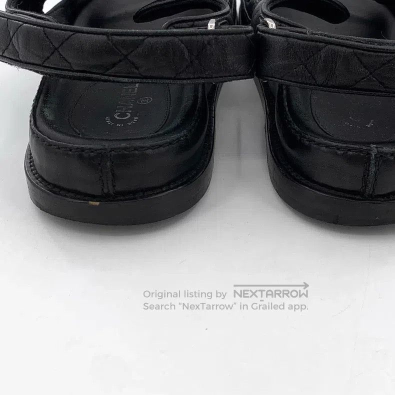 Chanel Chanel Black logo Velcro casual flat sandals Size US 7.5 / IT 37.5 - 8 Thumbnail