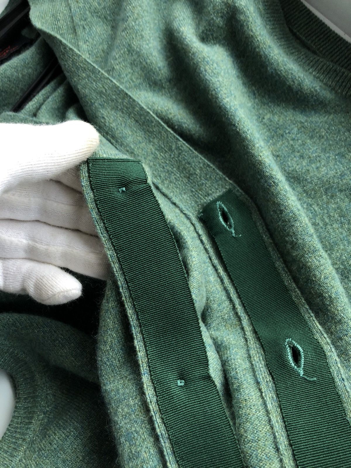 Brioni × Vintage Vintage Brioni green cashmere cardigan Size US L / EU 52-54 / 3 - 15 Thumbnail