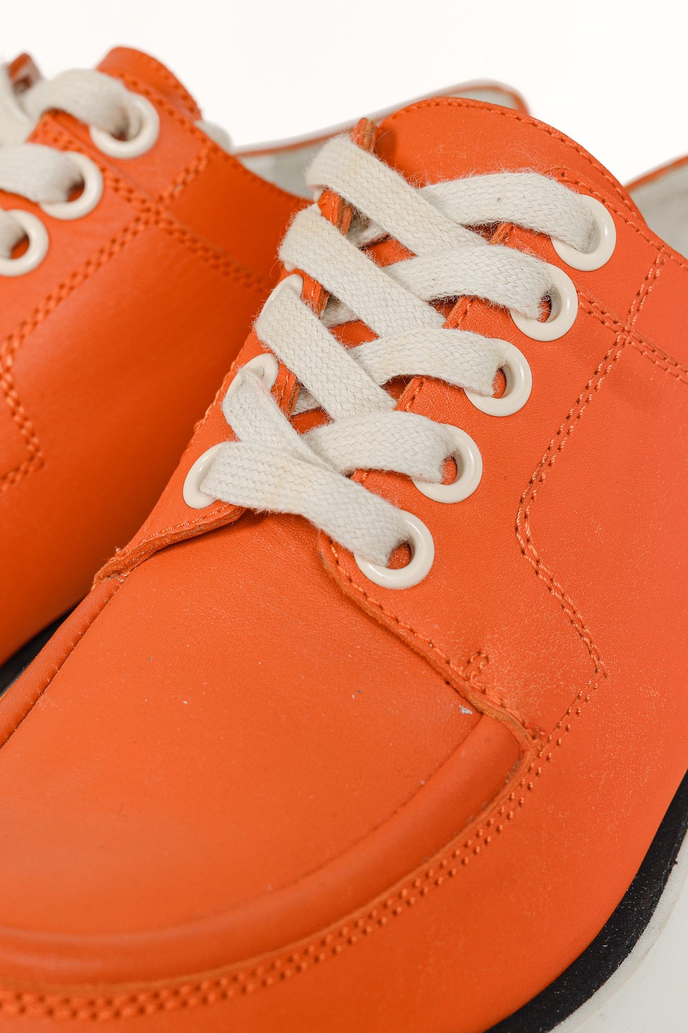 Jil Sander Jil Sander Navy SS/12 Orange Leather Lace-Up Platforms Size US 8 / IT 38 - 6 Thumbnail