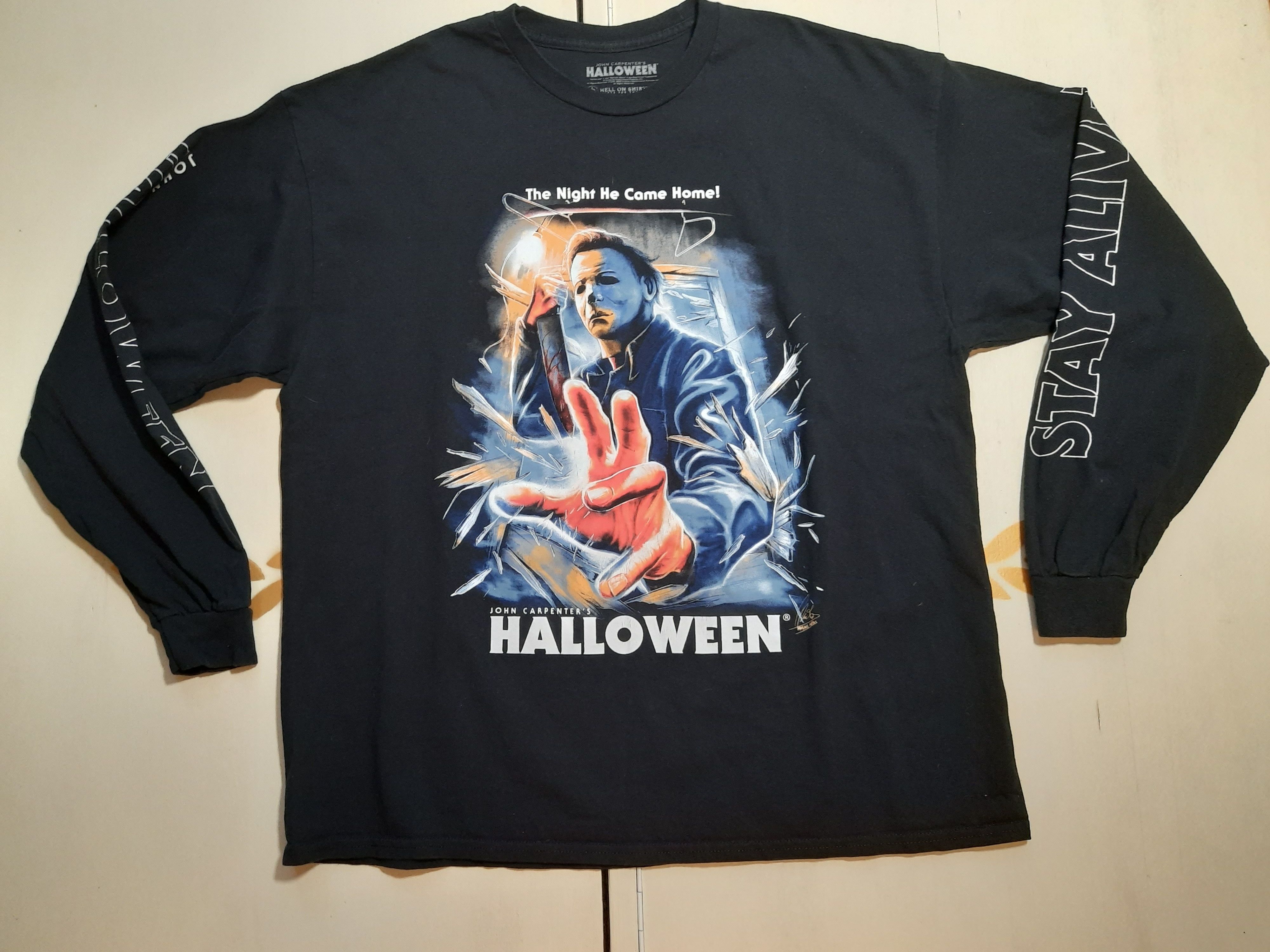 image of Movie Halloween John Carpenter's Long Sleeve Shirt in Black, Men's (Size 2XL)