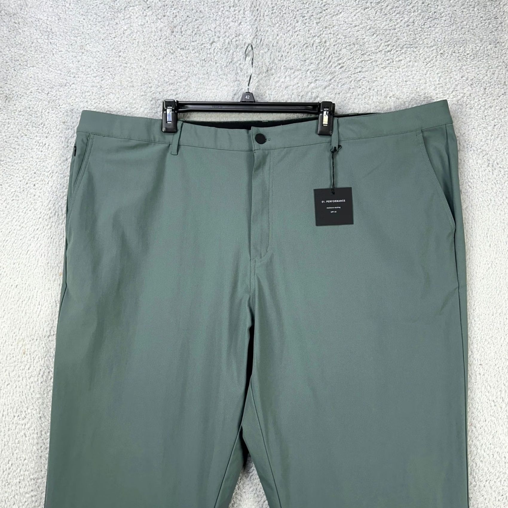 Vintage 01.Algo Mens Chino Golf Pants 44 Green Flat Front Straight Leg Pockets NEW Size US 44 / EU 60 - 3 Thumbnail