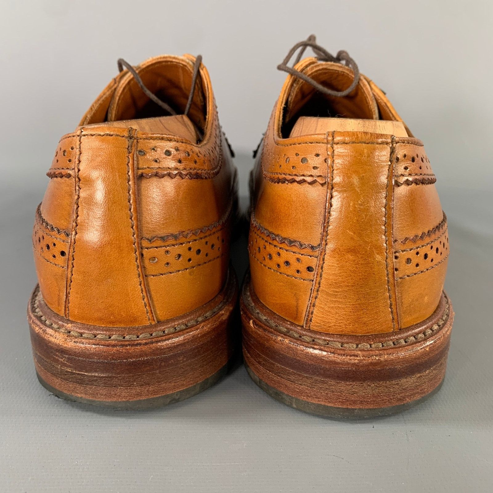 Rancourt & Co. RANCOURT & CO. Size 9 Tan Caramel Leather Wingtip Lace-Up Size US 9 / EU 42 - 3 Thumbnail