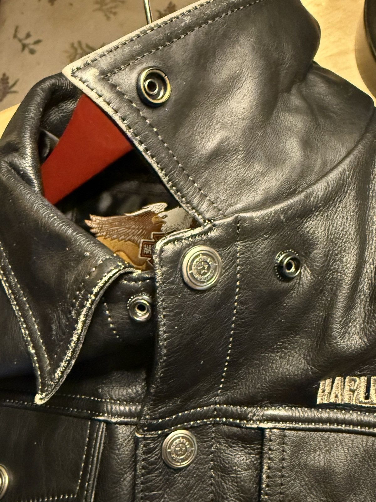 Harley Davidson Woman’s Harley Davidson Trucker/Motoclcle Jacket Blk Lg VTG Size L / US 10 / IT 46 - 25 Thumbnail