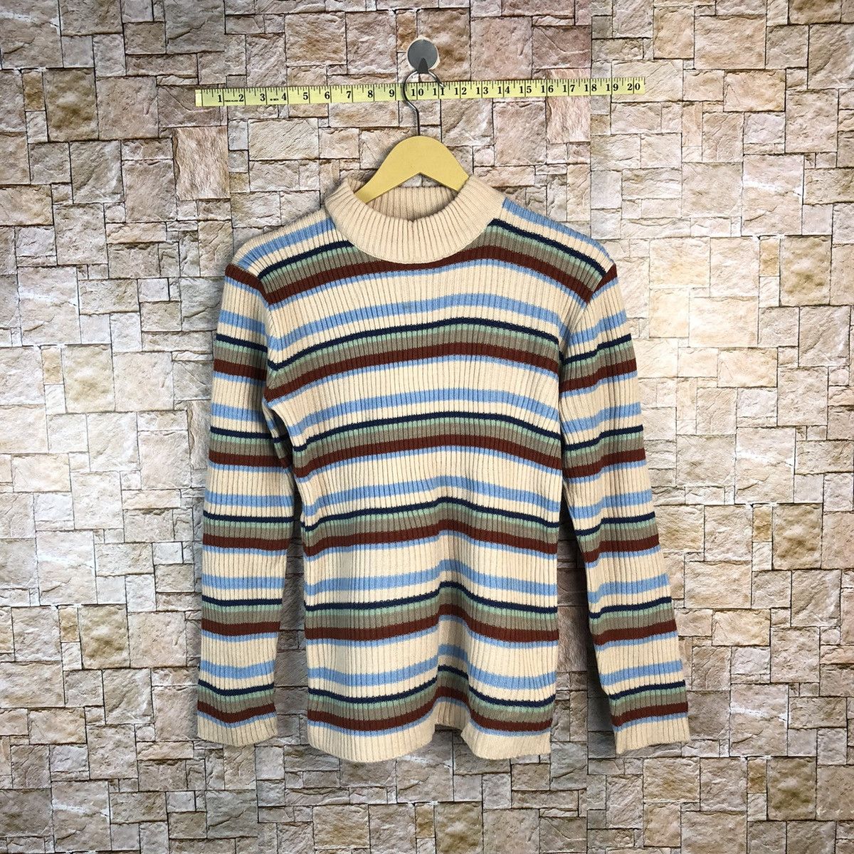Homespun Knitwear Jeancox Stripe Brown Knitwear #A683 Size M / US 6-8 / IT 42-44 - 1 Thumbnail