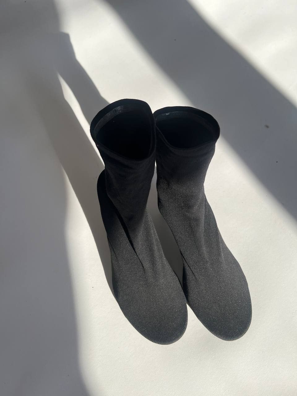 Balenciaga BALENCIAGA Black Stretch Heeled Sock Boots Size US 7.5 / IT 37.5 - 7 Thumbnail