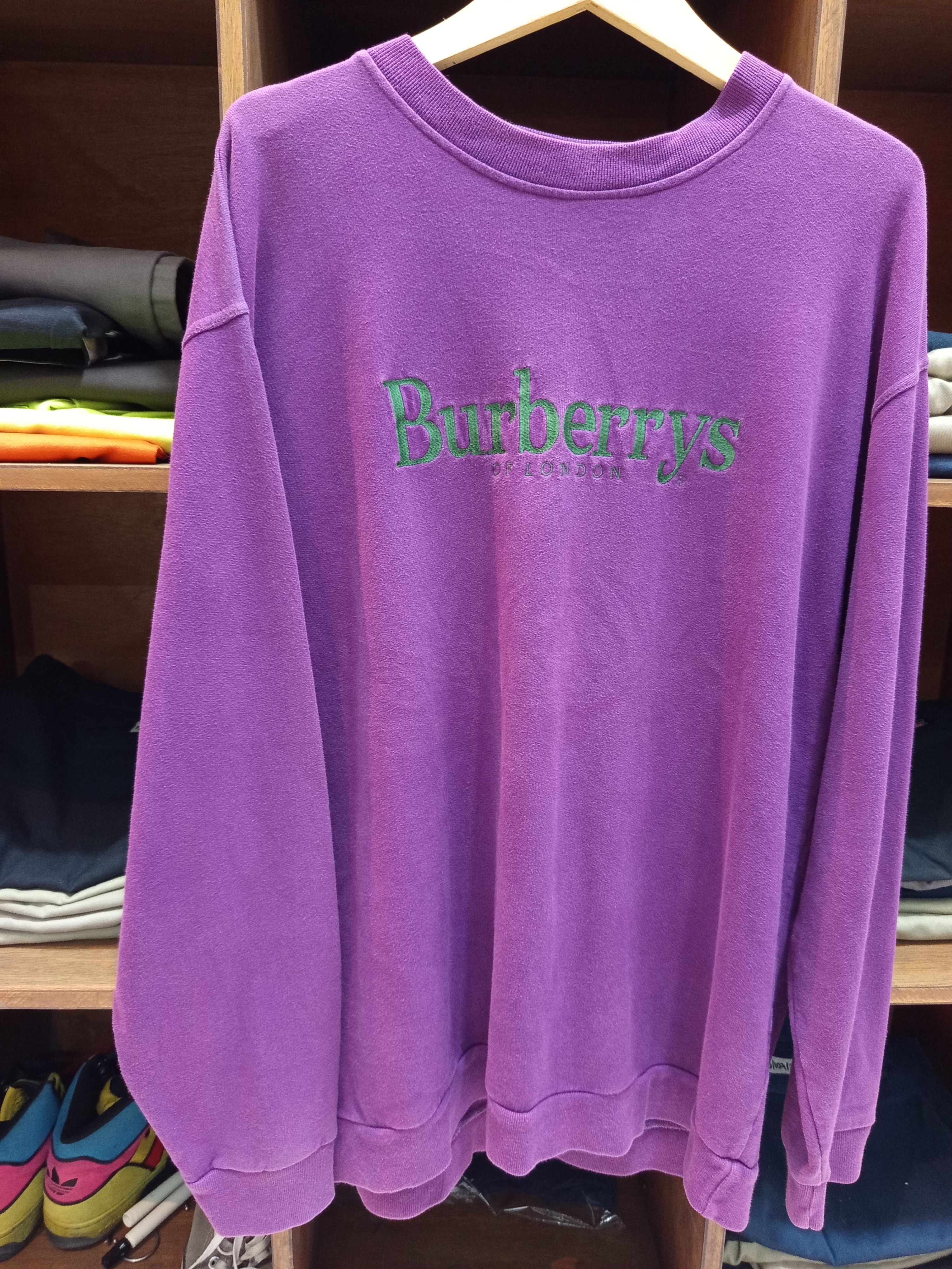 Burberry 1980s Burberrys of London Embroidered Logo Sweatshirt Size US XL / EU 56 / 4 - 4 Thumbnail