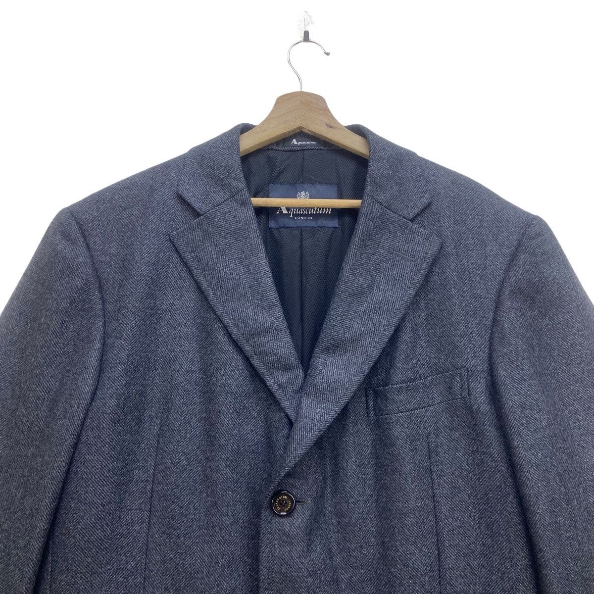Aquascutum Vintage Aquascutum London Herringbone Wool Long Coat Size US L / EU 52-54 / 3 - 6 Thumbnail