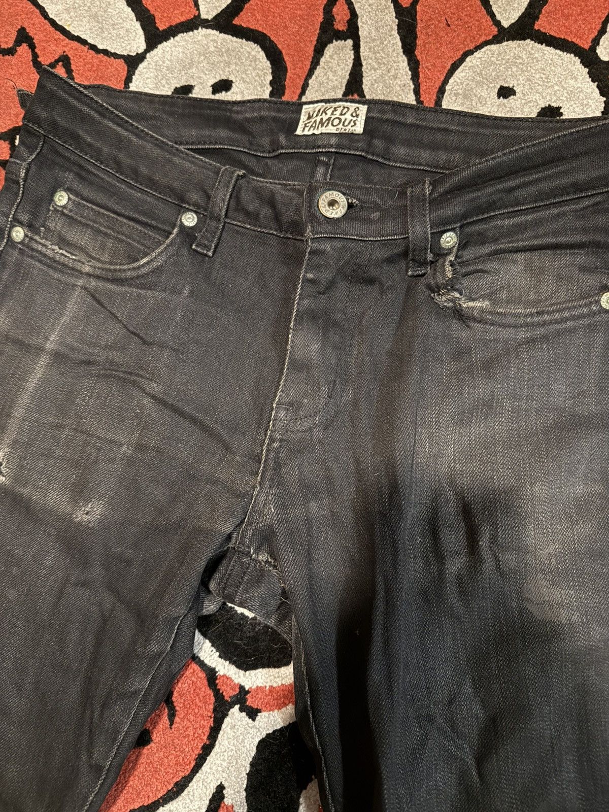 Naked & Famous Naked & Famous Distressed Denim Jeans Size US 31 - 3 Thumbnail
