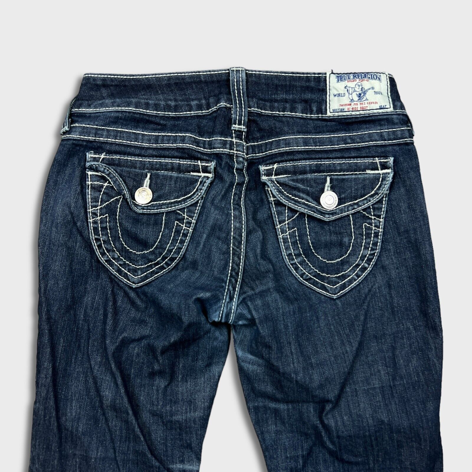 True Religion × Vintage True Religion Jeans 28x30 Hi-Rise Boot Distress Denim Pants Size 28" / US 6 / IT 42 - 4 Thumbnail