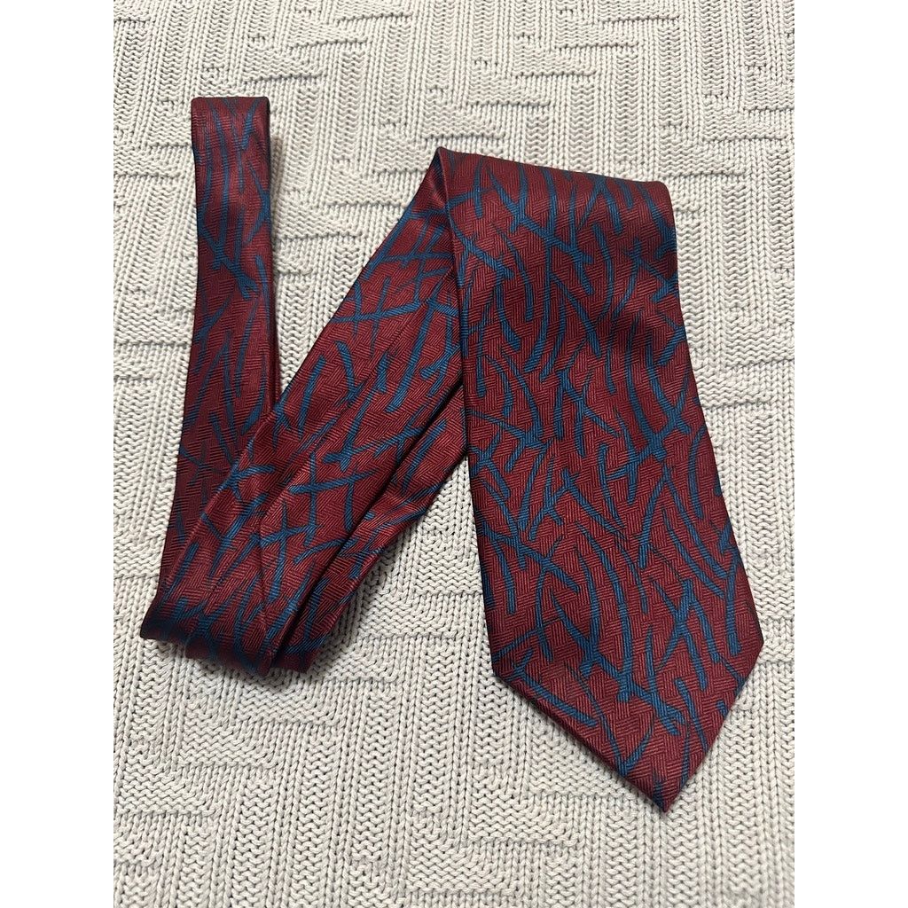 BUGATCHI Bugatchi maroon abstract silk tie Size ONE SIZE - 1 Thumbnail
