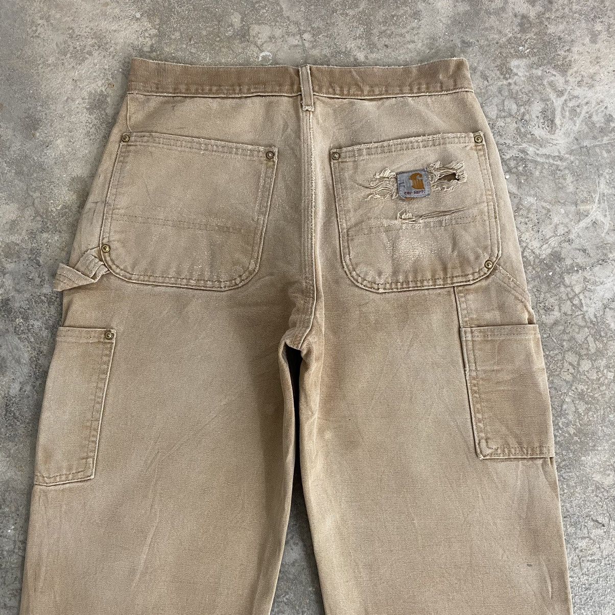 Carhartt Vintage Carhartt Double Knee Faded Tan Carpenter Pants Size US 29 - 16 Thumbnail