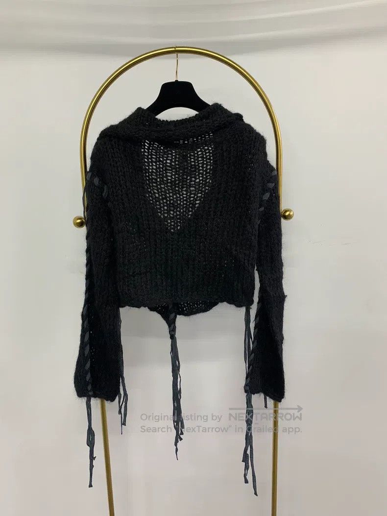 Acne Studios Acne Studios Black fringed button knit cardigan Size XXS / US 00 / IT 34 - 3 Thumbnail