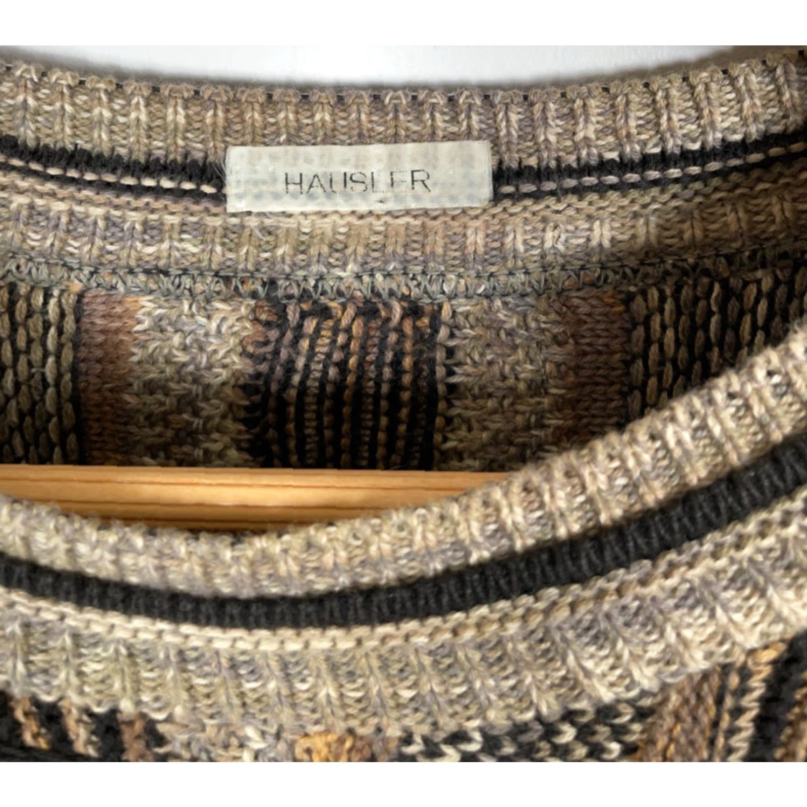 Coogi VINTAGE COOGI Style Sweater Mens XL Brown Beige Striped Crew Neck Chunky-Knit Pullover 90s Hip Hop Size US XL / EU 56 / 4 - 3 Thumbnail