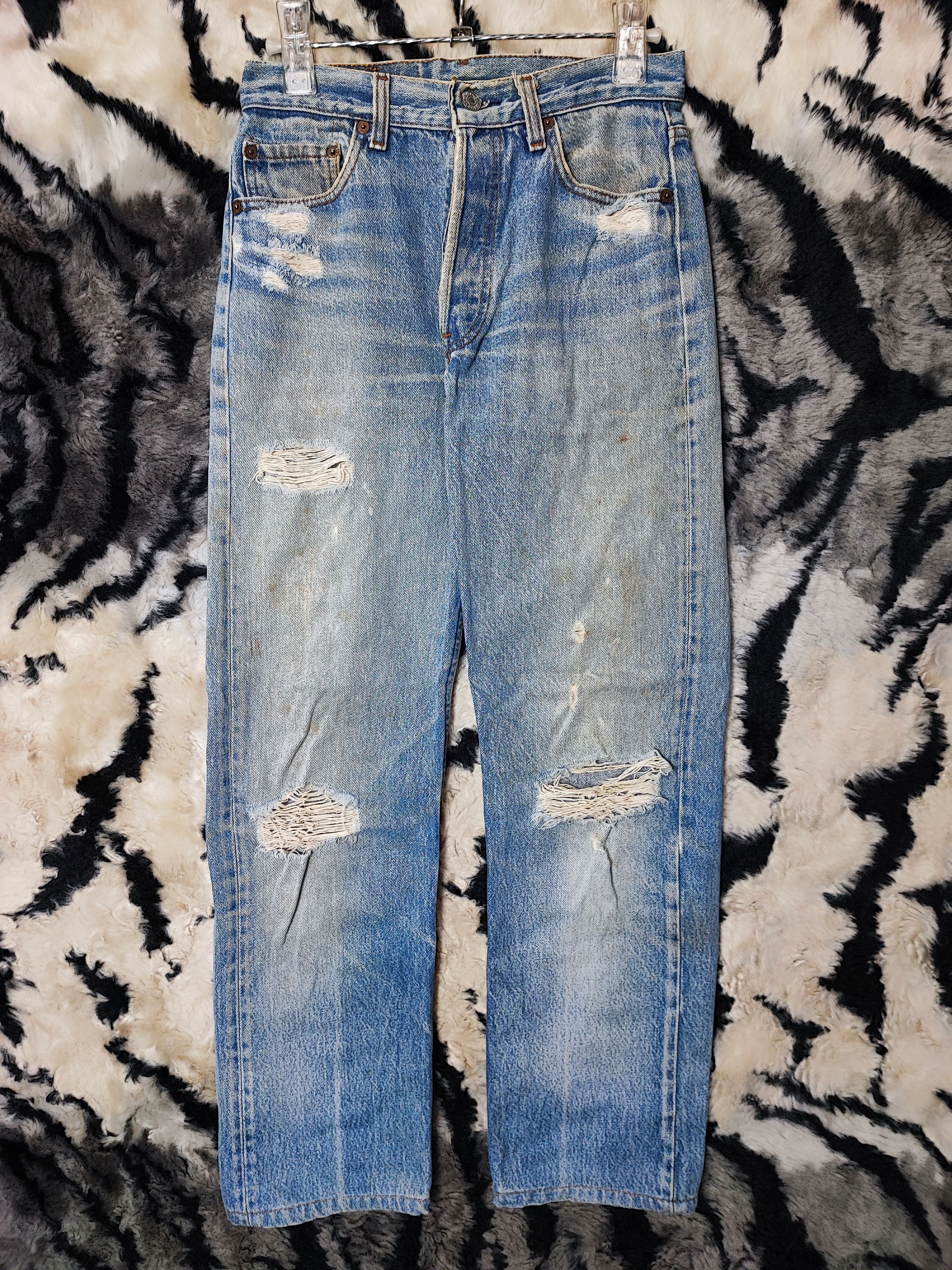 Levi's Vintage 80s Levis 501 0115 Sun Faded Jeans Size US 26 / EU 42 - 2 Thumbnail