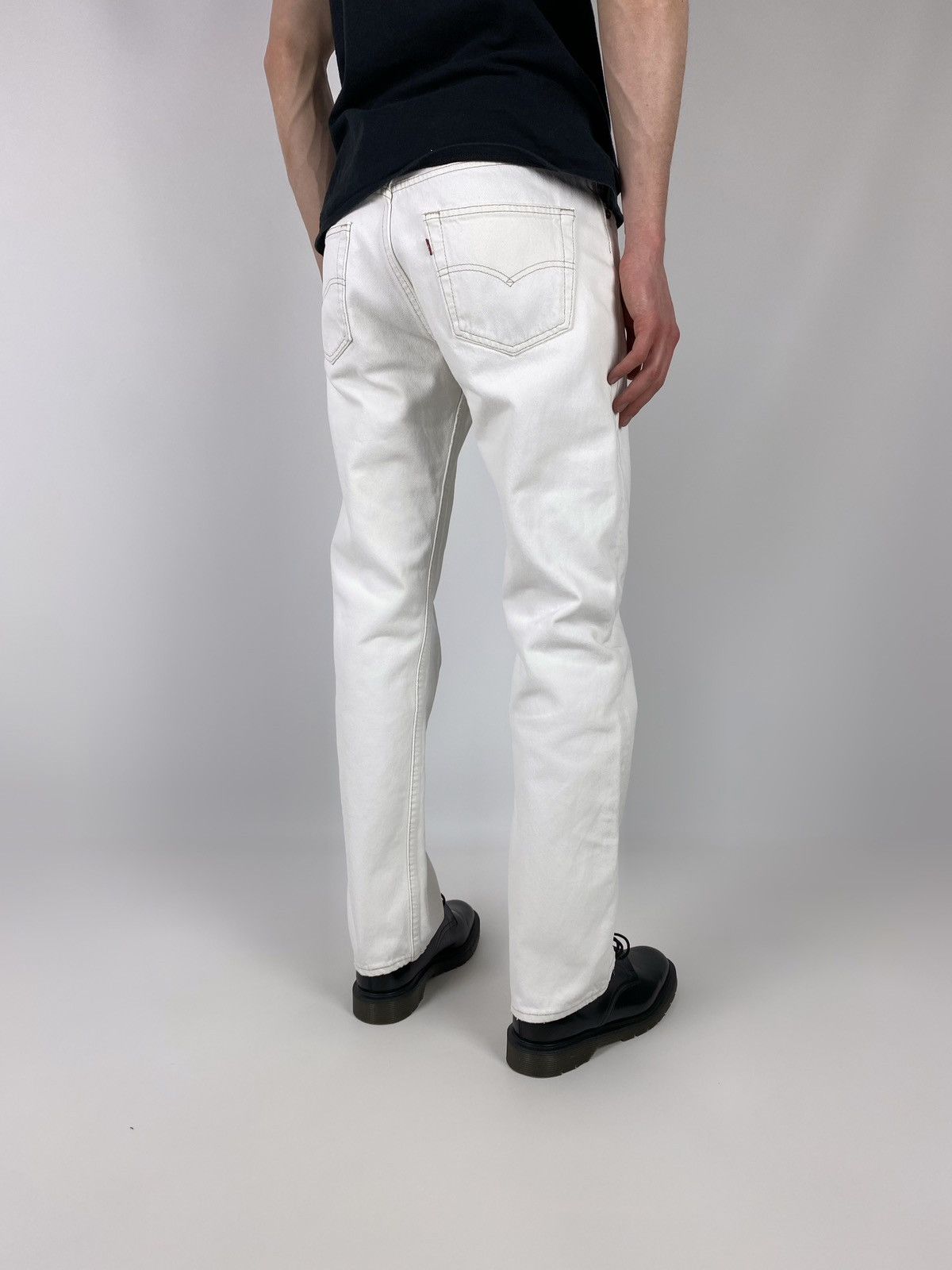 Levi's 1990’s Vintage Levi’s 501 USA Made White Denim Pants 32X32 Size US 31 - 1 Thumbnail