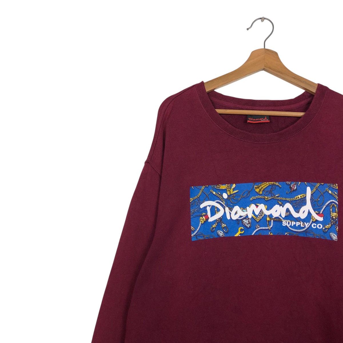 Japanese Brand 📌Vintage Sweatshirt Diamond Supply Co Big Logo Over Print Size US L / EU 52-54 / 3 - 8 Thumbnail