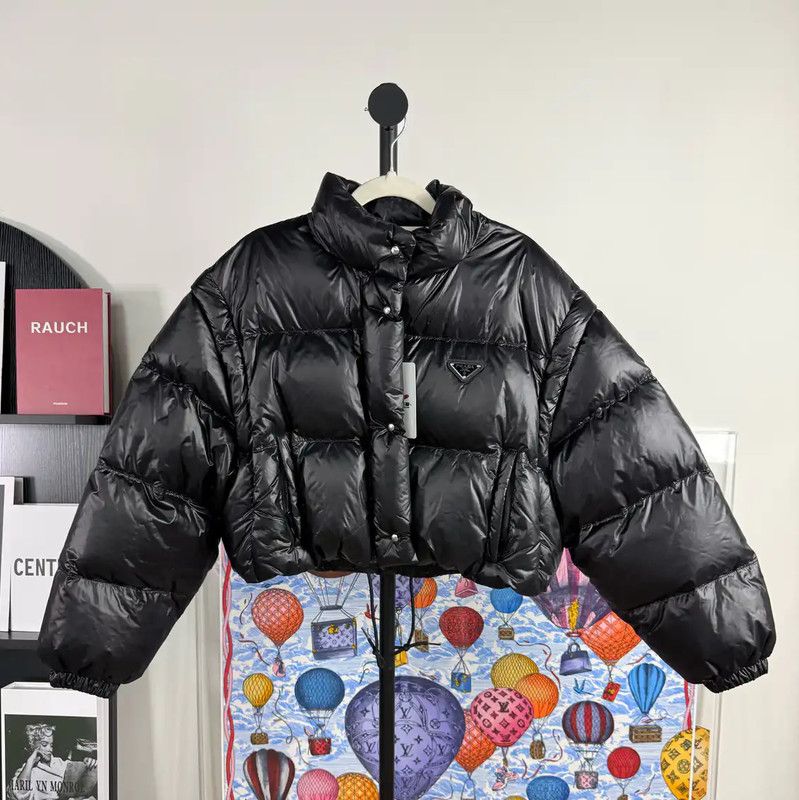 Prada Prada Black Cropped Down Jacket for Women Size M / US 6-8 / IT 42-44 - 1 Thumbnail