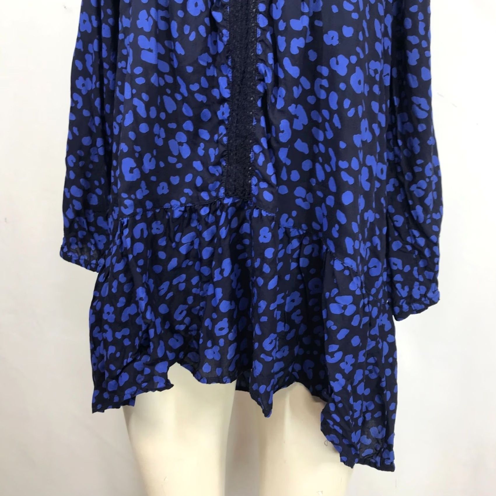 Vintage HD In Paris WOMEN'S Blouse Navy Round Neck 3/4 Sleeve M Size M / US 6-8 / IT 42-44 - 3 Thumbnail