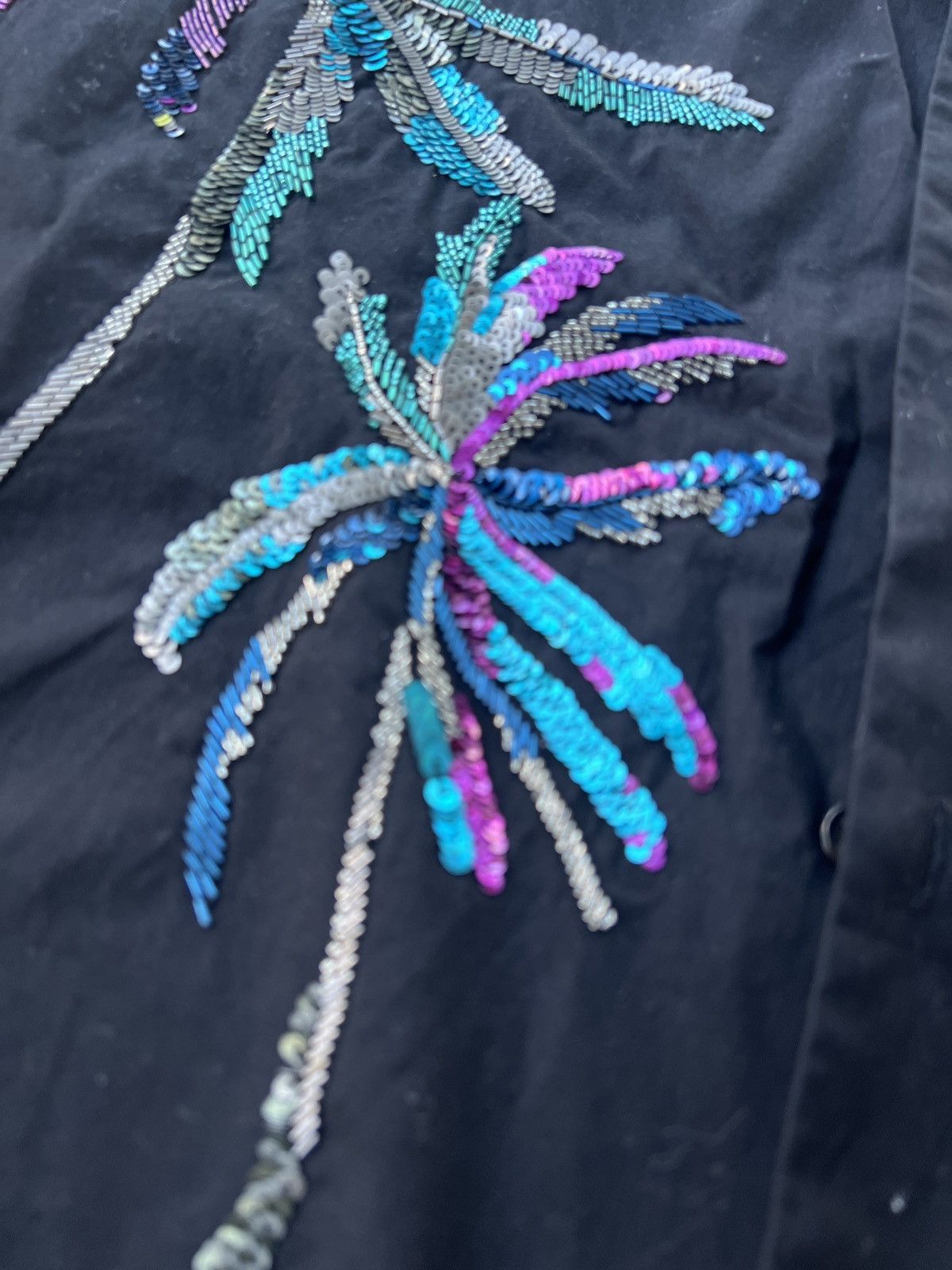 Valentino VALENTINO Sequin Palm Beaded Shirt Size US L / EU 52-54 / 3 - 8 Thumbnail