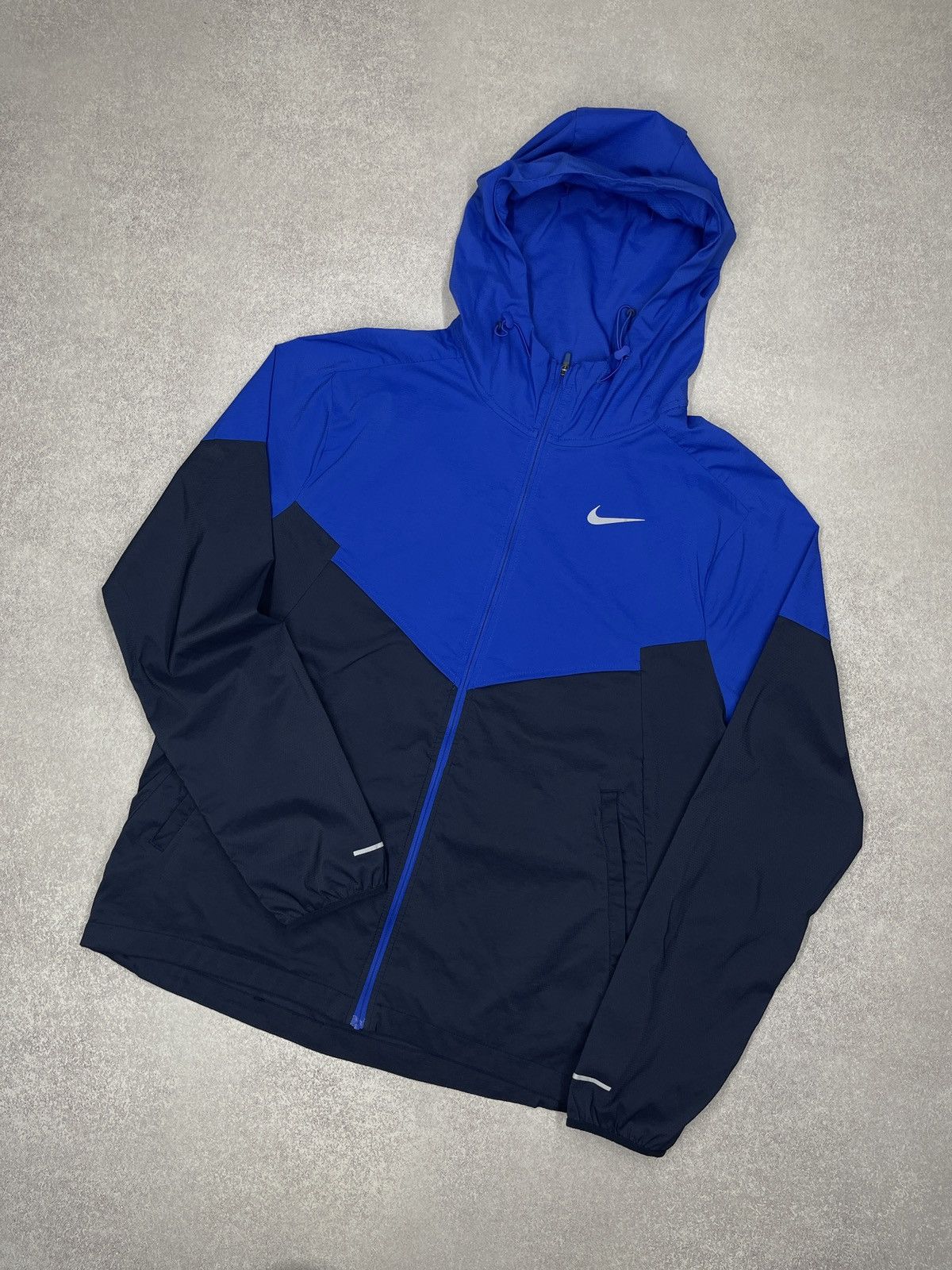 Nike Mens Nike Running Windrunner Hooded Jacket Blue Navy Size US S / EU 44-46 / 1 - 1 Thumbnail
