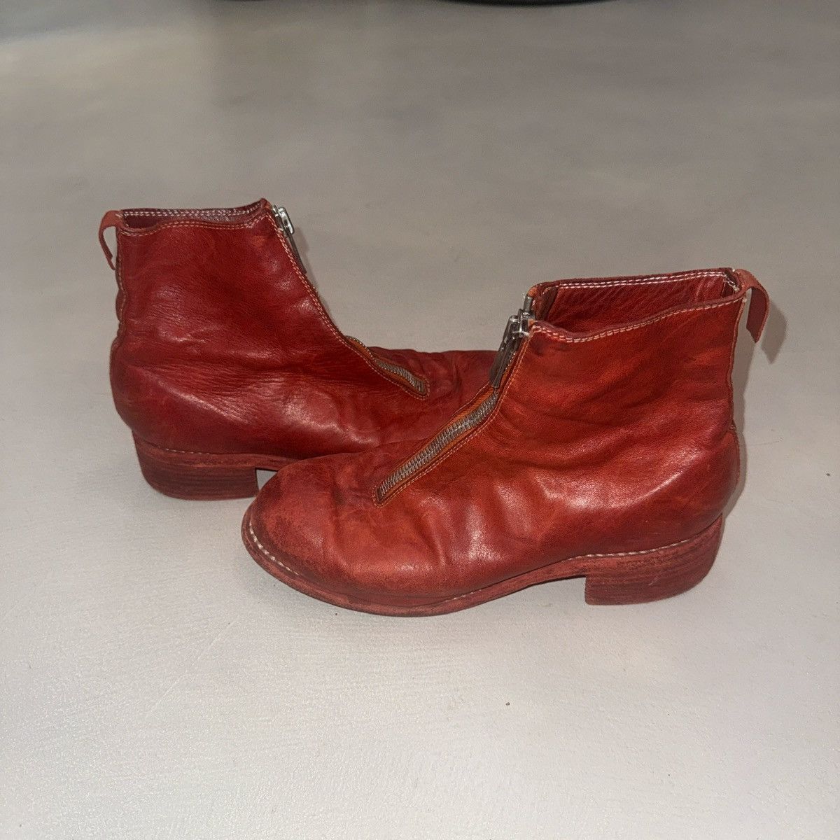 Guidi Guidi PL1 Red Horse Full Grain Front Zip Ankle Boots Size US 8 / IT 38 - 7 Thumbnail