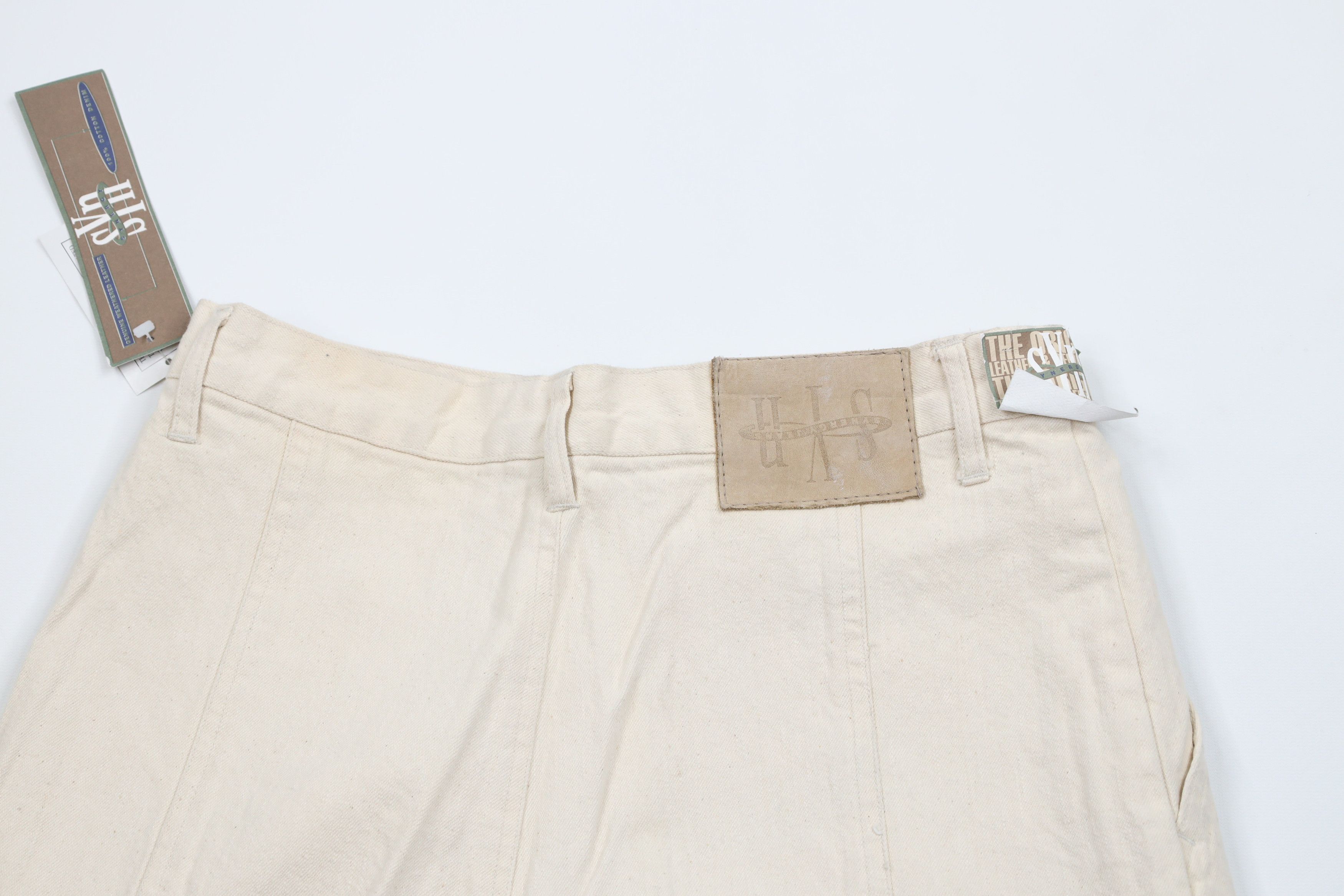 Vintage Deadstock Vintage 90s Streetwear Leather Denim Cargo Shorts Size US 31 - 10 Thumbnail