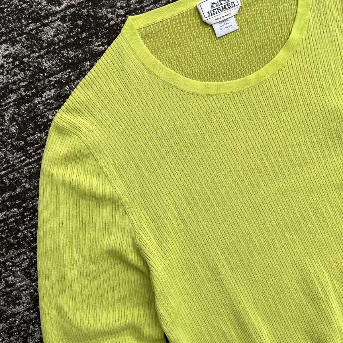 Hermes Hermès Vintage Ribbed Cotton Knit Sweater Size M / US 6-8 / IT 42-44 - 3 Thumbnail