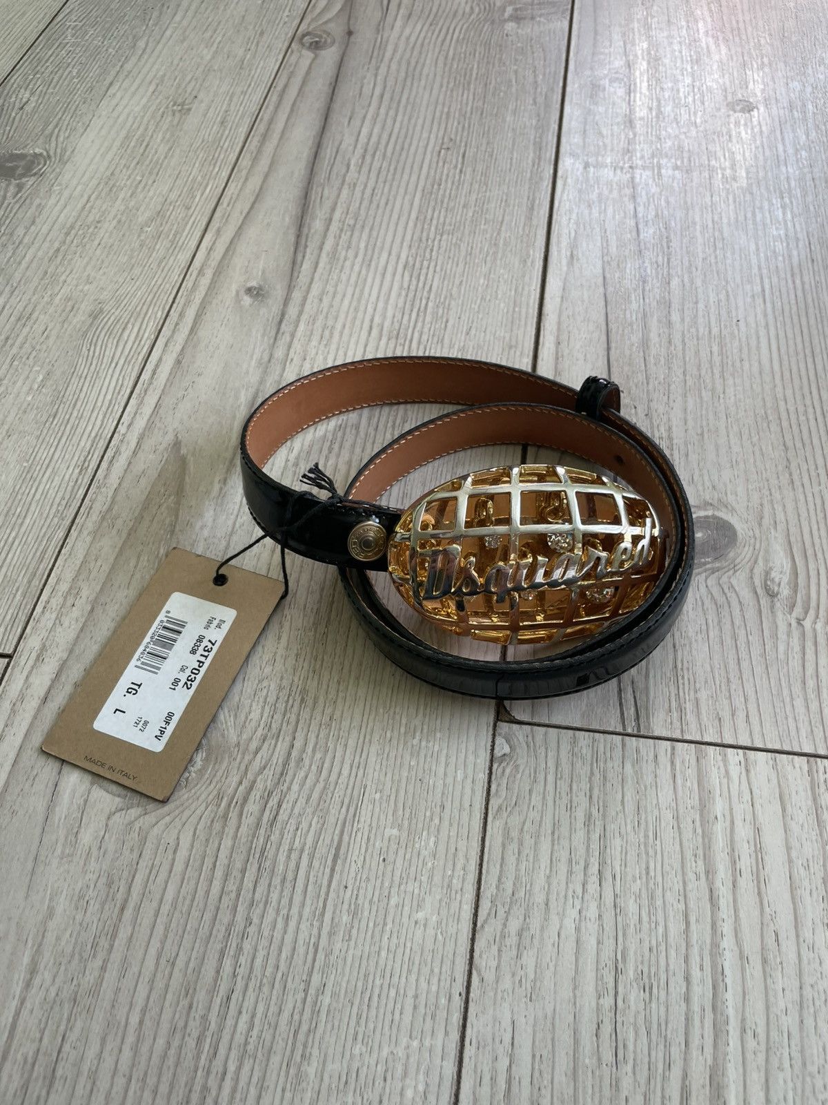 Dsquared2 × Vintage Dsquared Black Patent Leather Belt Size ONE SIZE - 6 Thumbnail