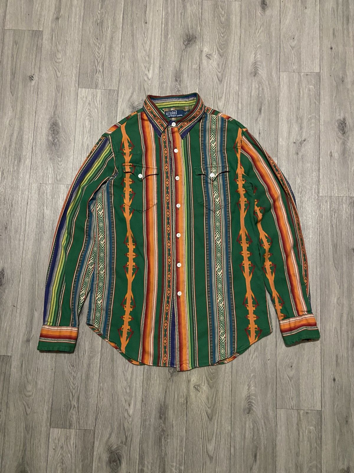 Polo Ralph Lauren Polo Ralph Lauren Vintage SouthWestern Aztec Button Up Shirt Size US M / EU 48-50 / 2 - 2 Thumbnail