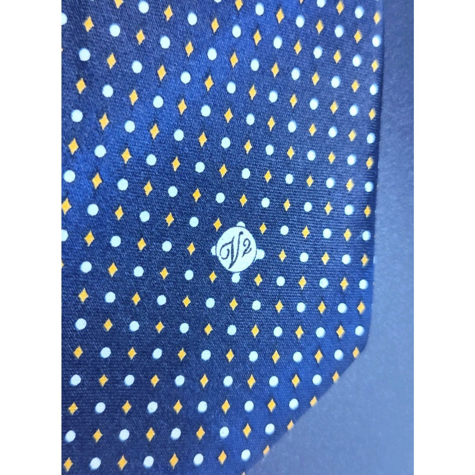 Versace VINTAGE Gianni Versace Men’s Silk Neck Tie Black Diamond Dots Wedding Classic 59.5" Size ONE SIZE - 2 Thumbnail