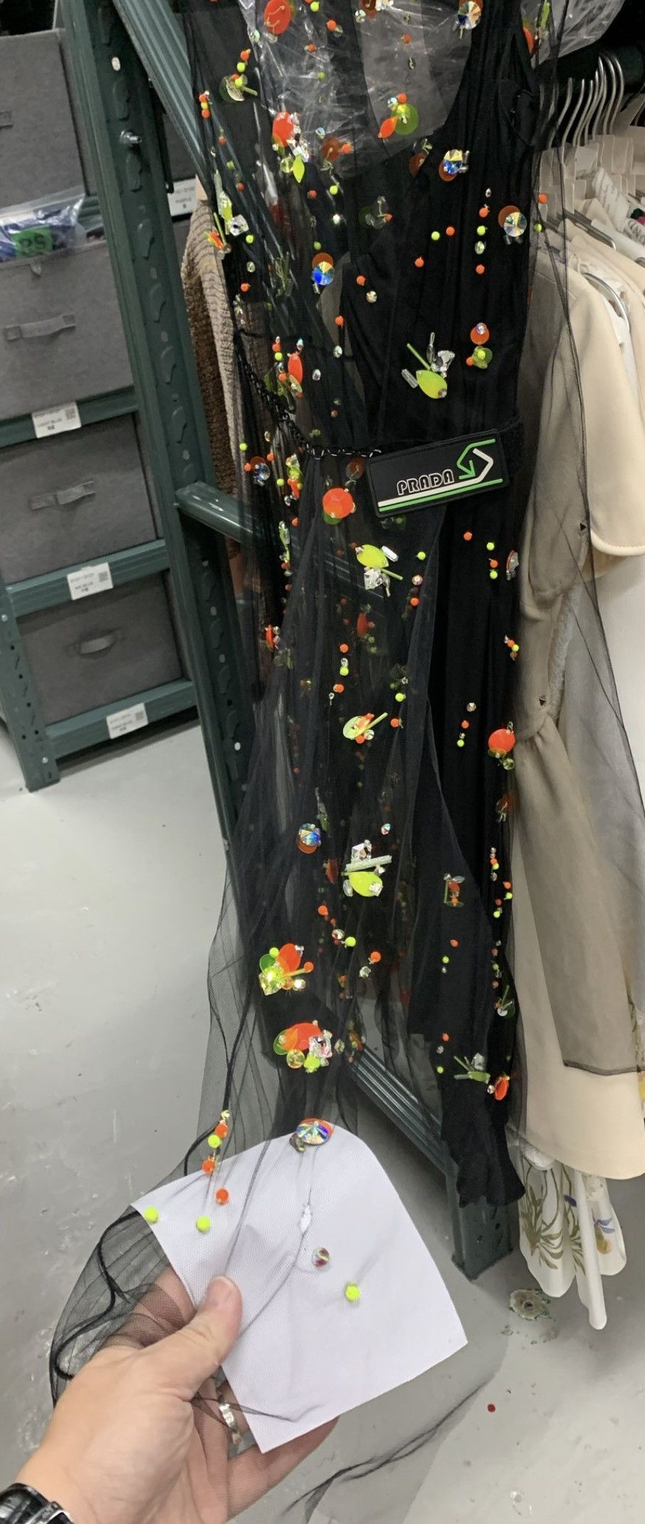 Prada rare PRADA 2018 Runway Abito multi neon yellow orange black tulle sporty logo dress IT42 M Size M / US 6-8 / IT 42-44 - 11 Thumbnail