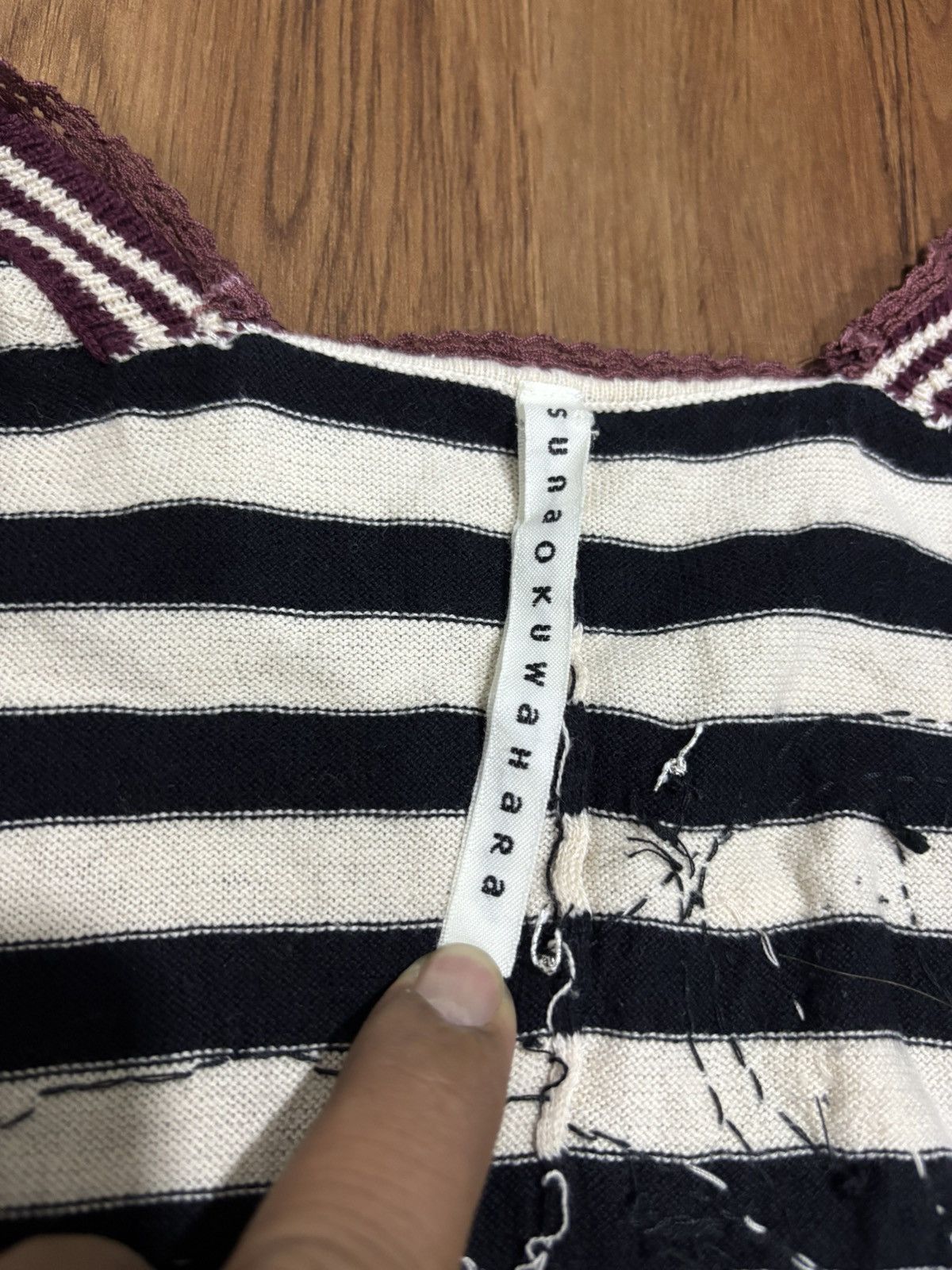 Issey Miyake × Japanese Brand × Vintage Vintage Sunaokuwahara Issey Miyake Striped Blouse Size M / US 6-8 / IT 42-44 - 3 Thumbnail