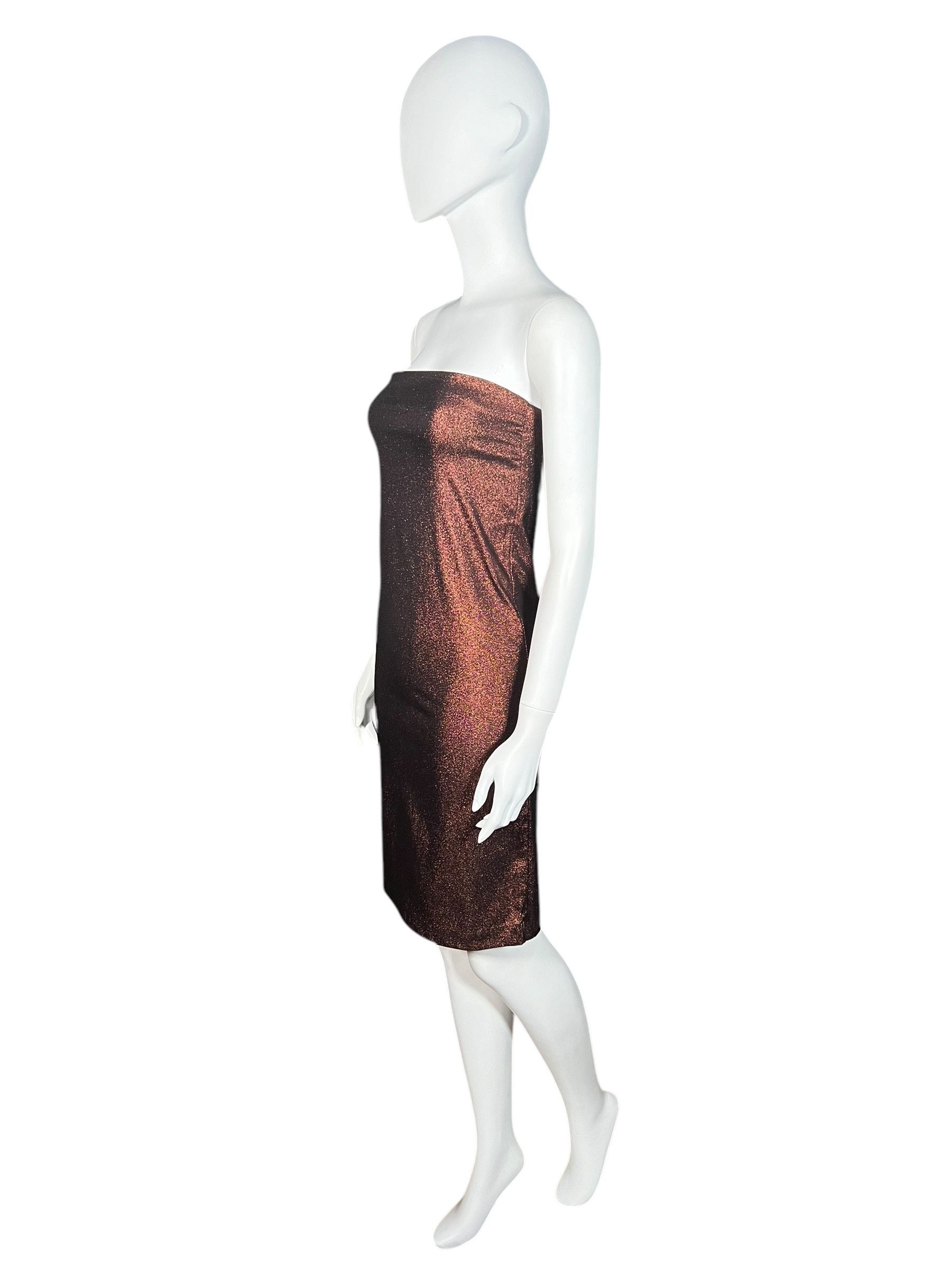 Gucci Gucci by Tom Ford S/S 1997 Strapless Copper Metallic Dress Size M / US 6-8 / IT 42-44 - 3 Thumbnail